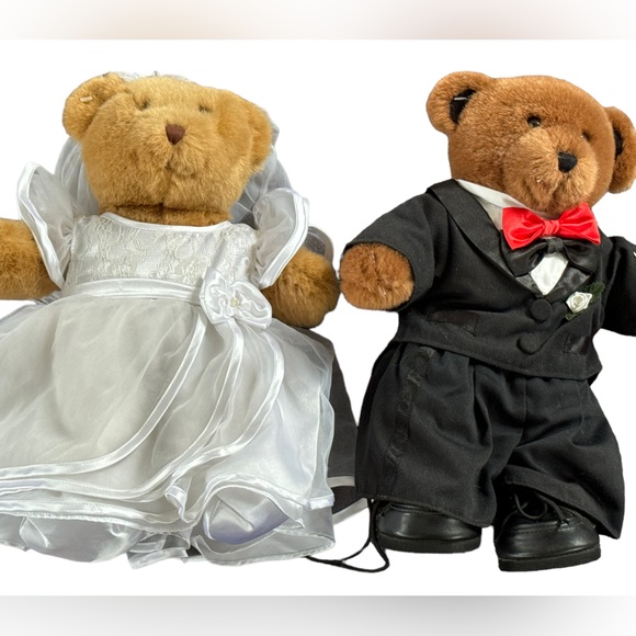 BuildABear Toys Buildabear Bride And Groom Matching Set Teddy